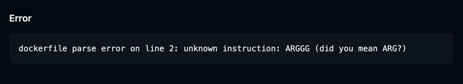 Message d'erreur du résumé de constructions