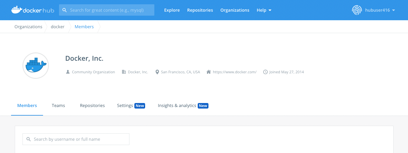 Page d'aperçu de l'organisation, avec l'onglet Analyses et Analytiques