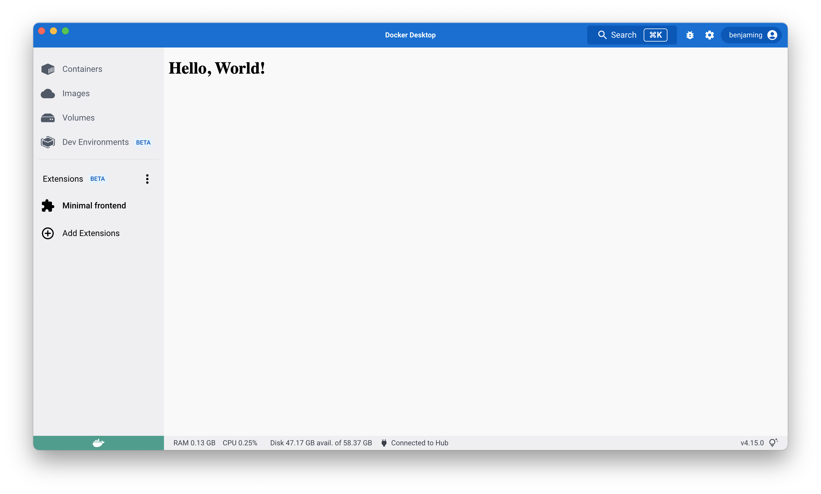 Extension frontend minimale