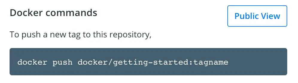 Commande Docker avec exemple de push